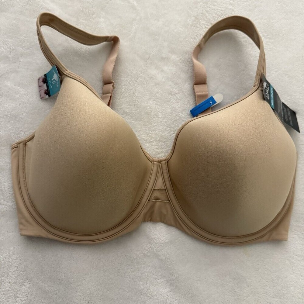 NWT Bali One Smooth Ultra‎ Light Minimizer Underwire Bra Womens Size 38DDD Beige - Picture 5 of 9
